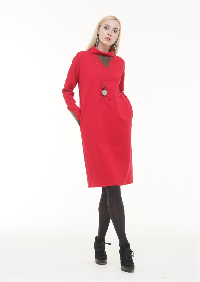картинка Платье  "Не классика красное" от "Vereteno" от магазина Одежда+